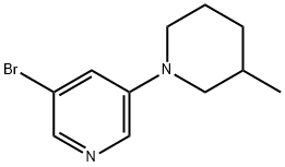 3-Bromo-5-(3-methylpiperidin-1-yl)pyridine 结构式