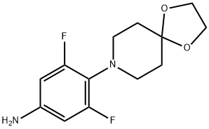 3,5-DIFLUORO-4-(1,4-DIOXA-8-AZASPIRO[4.5]DECAN-8-YL)ANILINE, 1292836-43-1, 结构式