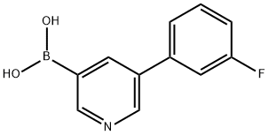 5-(3-Fluorophenyl)pyridine-3-boronic acid 结构式