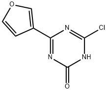 2-Chloro-4-(3-furyl)-6-hydroxy-1,3,5-triazine Struktur
