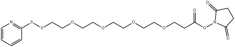 15-(2-Pyridyldithio)-4,7,10,13-tetraoxapentadecanoic acid, N-hydroxysuccinimide ester Structure