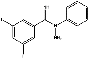 N'-氨基-3,5-二氟-N-苯基苯-1-羧酰亚胺酰胺 结构式