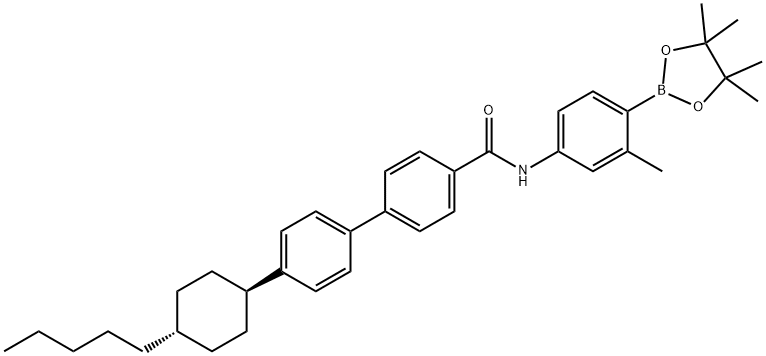 N-[3-Methyl-4-(4,4,5,5-tetramethyl-1,3,2-dioxaborolan-2-yl)phenyl]-4-(4-trans-pentylcyclohexyl)[1,1-biphenyl]-4-carboxamide Structure