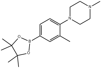 1-甲基-4-(2-甲基-4-(4,4,5,5-四甲基-1,3,2-二氧硼杂环戊烷-2-基)苯基)哌嗪, 1310704-51-8, 结构式