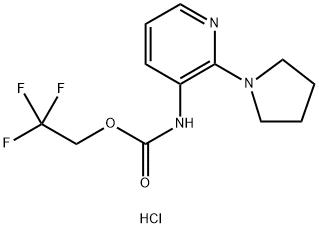 2,2,2-trifluoroethyl N-[2-(pyrrolidin-1-yl)pyridin-3-yl]carbamate hydrochloride 化学構造式