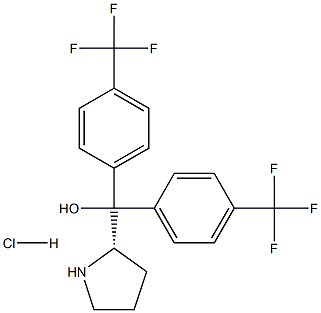 (S)-Pyrrolidin-2-ylbis(4-(trifluoromethyl)phenyl)methanol hydrochloride Struktur