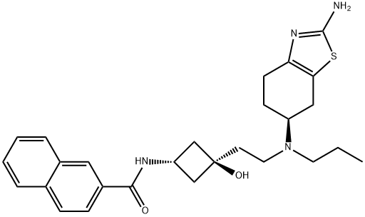 N-((1R,3r)-3-(2-(((S)-2-amino-4,5,6,7-tetrahydrobenzo[d]thiazol-6-yl)(propyl)amino)ethyl)-3-hydroxycyclobutyl)-2-naphthamide,1313759-88-4,结构式