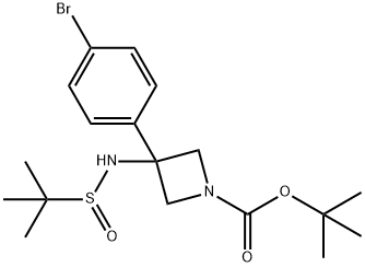 1-BOC-3-[[(叔丁基)亚磺酰基]氨基]-3-(4-溴苯基)氮杂环丁烷, 1313872-55-7, 结构式
