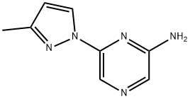 6-(3-甲基-1H-吡唑-1-基)吡嗪-2-胺, 1314356-11-0, 结构式