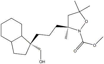 3S-[2R-(4S-Hydroxy-7R-methyl-octahydro-inden-1R-yl)-propyl]-2,5,5-trimethyl-isoxazolidine-4S-carboxylic acid methyl ester 结构式
