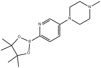 1-methyl-4-(6-(4,4,5,5-tetramethyl-1,3,2-dioxaborolan-2-yl)pyridin-3-yl)piperazine, 1315349-74-6, 结构式