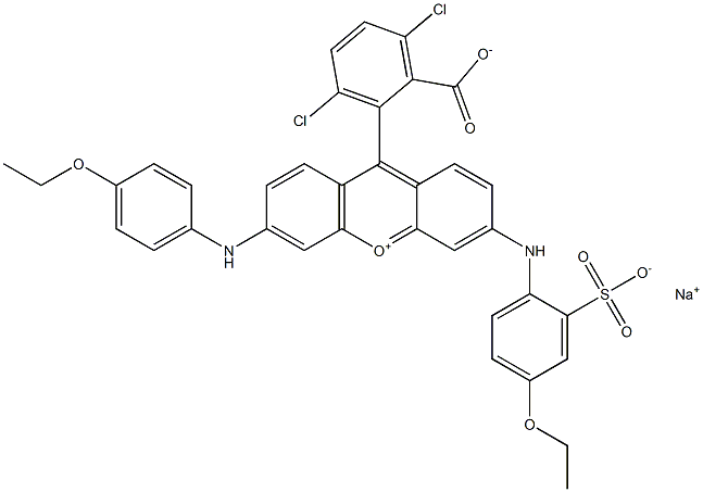 Xanthylium, 9-(2-carboxy-3,6-dichlorophenyl)-3-[(4-ethoxyphenyl)amino]-6-[(4-ethoxysulfophenyl)amino]-, inner salt, monosodium salt Structure
