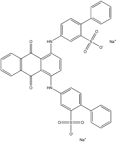 [1,1'-Biphenyl]sulfonic acid, 4,4''-[(9,10-dihydro-9,10-dioxo-1,4-anthracenediyl)diimino]bis-, disodium salt Struktur