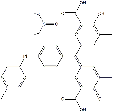 Benzoic acid, 5-[(3-carboxy-5-methyl-4-oxo-2,5-cyclohexadien-1-ylidene)[4-[(4-methylphenyl)amino]phenyl]methyl]-2-hydroxy-3-methyl-, sulfite (salt) Structure