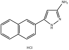 5-(naphthalen-2-yl)-1H-pyrazol-3-amine dihydrochloride Struktur