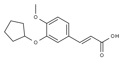 (E)-3-(3-cyclopentyloxy-4-methoxyphenyl)-2-propenoic acid 化学構造式
