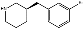 Piperidine, 3-[(3-bromophenyl)methyl]-, (3R)-,1336746-53-2,结构式