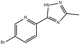 5-bromo-2-(3-methyl-1H-1,2,4-triazol-5-yl)pyridine,1338986-16-5,结构式