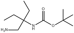 叔丁基N-[3-(氨基甲基)戊烷-3-基]氨基甲酸酯,1343356-44-4,结构式