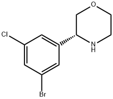 (3R)-3-(3-BROMO-5-CHLOROPHENYL)MORPHOLINE Struktur