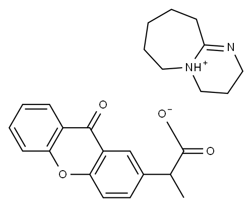 2-(9-オキソキサンテン-2-イル)プロピオン酸1,8-ジアザビシクロ[5.4.0]ウンデカ-7-エン 化学構造式