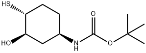 tert-butyl N-[(1R,3R,4R)-3-hydroxy-4-sulfanylcyclohexyl]carbamate Struktur