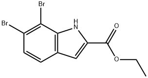 1H-Indole-2-carboxylic acid, 6,7-dibromo-, ethyl ester 化学構造式