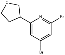 2,4-Dibromo-6-(3-tetrahydrofuranyl)pyridine 结构式