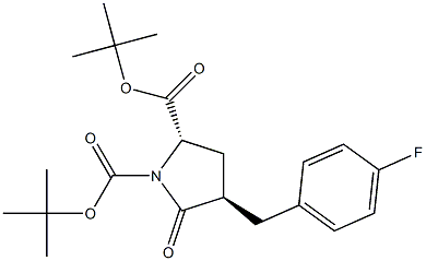 (2S,4R)-di-tert-butyl 4-(4-fluorobenzyl)-5-oxopyrrolidine-1,2-dicarboxylate Structure