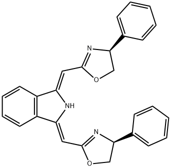 (1Z,3Z)-1,3-Bis[[(4S)-4,5-dihydro-4-phenyl-2-oxazolyl]methylene]-2,3-dihydro-1H-isoindole Structure