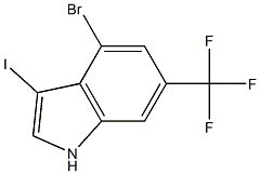 4-bromo-3-iodo-6-(trifluoromethyl)-1H-indole Structure