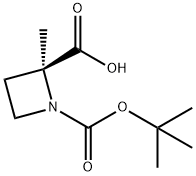(S)-1-(TERT-BUTOXYCARBONYL)-2-METHYLAZETIDINE-2-CARBOXYLIC ACID,1363402-35-0,结构式