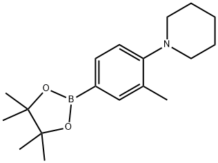 1-(2-甲基-4-(4,4,5,5-四甲基-1,3,2-二氧杂硼烷-2-基)苯基)哌啶, 1366131-49-8, 结构式