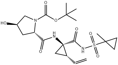 tert-butyl (2S,4R)-4-hydroxy-2-(((1R,2S)-1-(((1-methylcyclopropyl)sulfonyl)carbamoyl)-2-vinylcyclopropyl)carbamoyl)pyrrolidine-1-carboxylate Structure