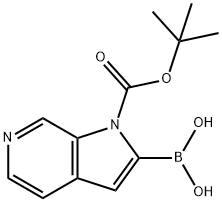 (1-tert-butoxycarbonylpyrrolo[2,3-c]pyridin-2-yl)boronic acid 结构式