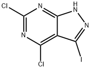 4,6-Dichloro-3-iodo-1H-pyrazolo[3,4-d]pyrimidine, 1379308-33-4, 结构式