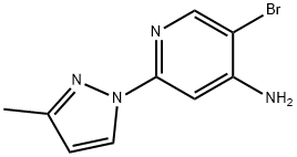5-BROMO-2-(3-METHYL-1H-PYRAZOL-1-YL)PYRIDIN-4-AMINE Struktur