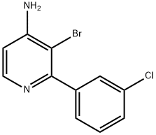3-BROMO-2-(3-CHLOROPHENYL)PYRIDIN-4-AMINE 结构式