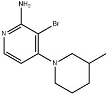 2-Amino-3-bromo-4-(3-methylpiperidin-1-yl)pyridine 结构式