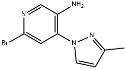 2-Bromo-5-amino-4-(3-methyl-1H-pyrazol-1-yl)pyridine Struktur