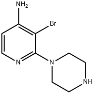 4-Amino-3-bromo-2-(piperazin-1-yl)pyridine Struktur