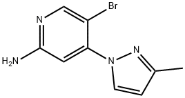 2-Amino-5-bromo-4-(3-methyl-1H-pyrazol-1-yl)pyridine, 1381937-07-0, 结构式