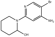 5-BROMO-2-(2-HYDROXYPIPERIDIN-1-YL)PYRIDIN-4-AMINE,1381938-20-0,结构式