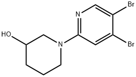 3,4-Dibromo-6-(3-hydroxypiperidin-1-yl)pyridine 结构式