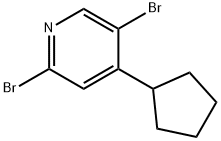 2,5-Dibromo-4-(cyclopentyl)pyridine Structure