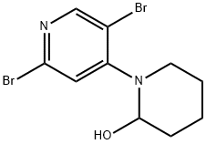 2,5-Dibromo-4-(2-hydroxypiperidin-1-yl)pyridine Structure