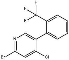 2-Bromo-4-chloro-5-(2-trifluoromethylphenyl)pyridine, 1381943-31-2, 结构式