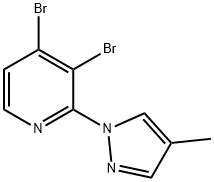 3,4-Dibromo-2-(4-methyl-1H-pyrazol-1-yl)pyridine Struktur