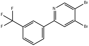 3,4-Dibromo-6-(3-trifluoromethylphenyl)pyridine Structure