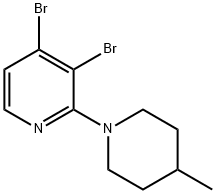 3,4-Dibromo-2-(4-methylpiperidin-1-yl)pyridine Structure